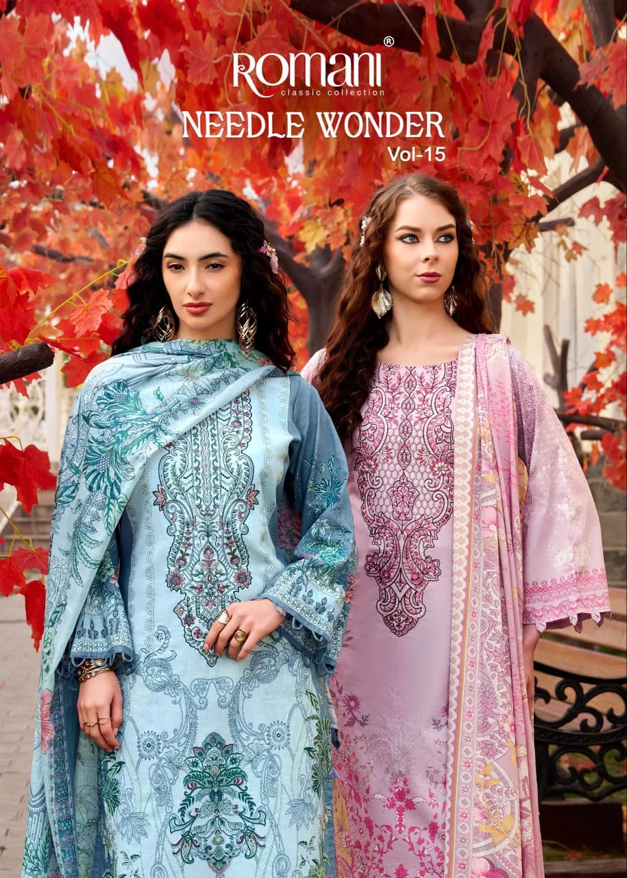 Romani Needle Wonder Vol 15 — Semi Stitched Suits, Romani wholesale from Surat — view 1