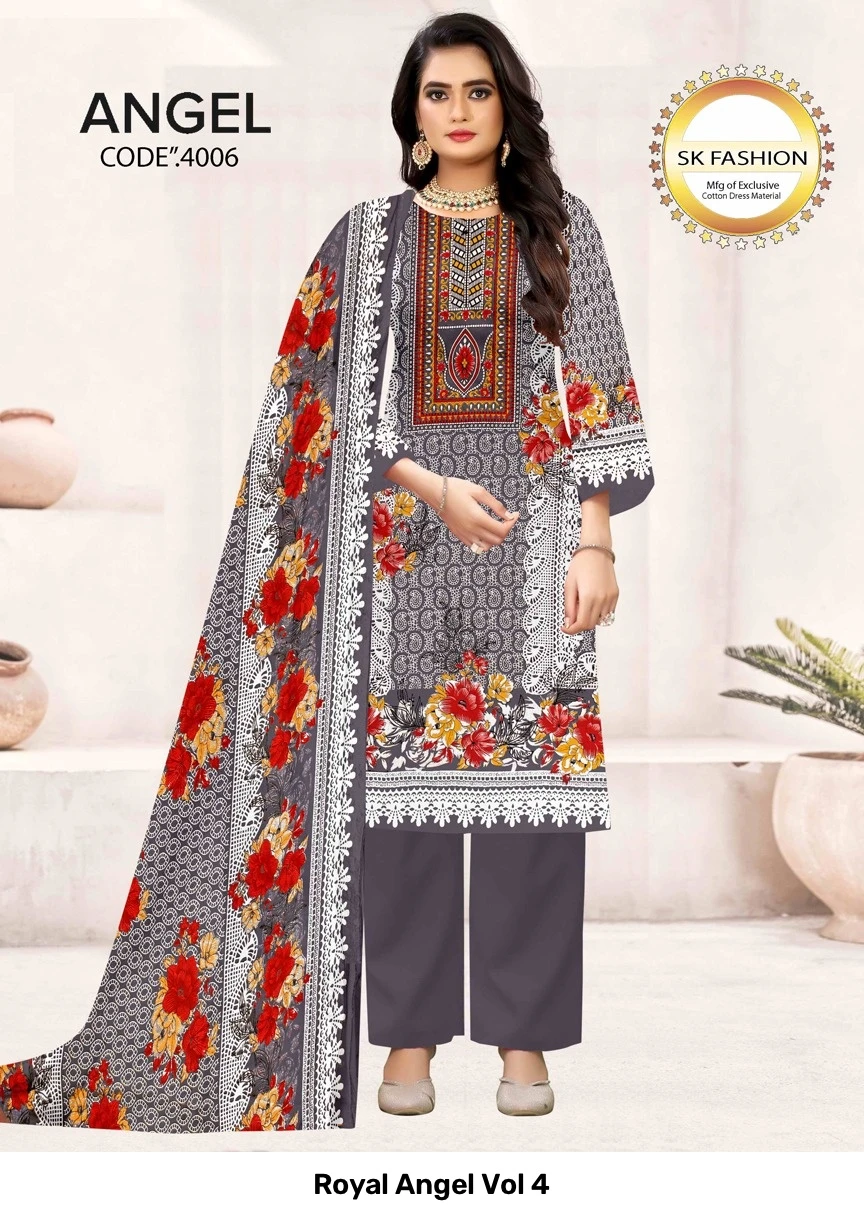 Royal Angel Vol 4 — Soft Cotton Printed, Unstitched Dress Materials, Royal wholesale from Surat — view 2