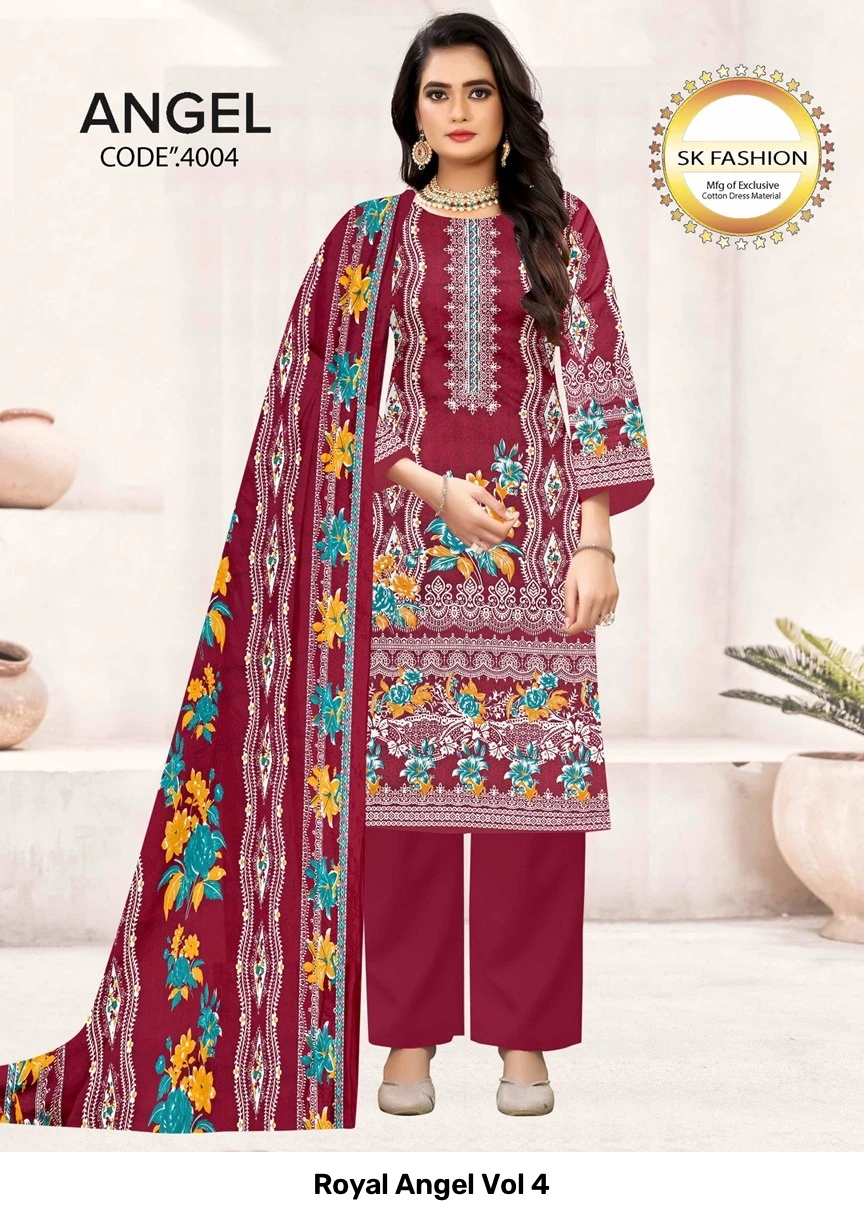 Royal Angel Vol 4 — Soft Cotton Printed, Unstitched Dress Materials, Royal wholesale from Surat — view 4