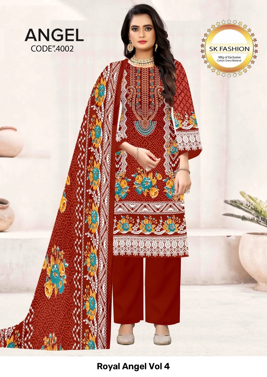 Royal Angel Vol 4 — Soft Cotton Printed, Unstitched Dress Materials, Royal wholesale from Surat — view 5
