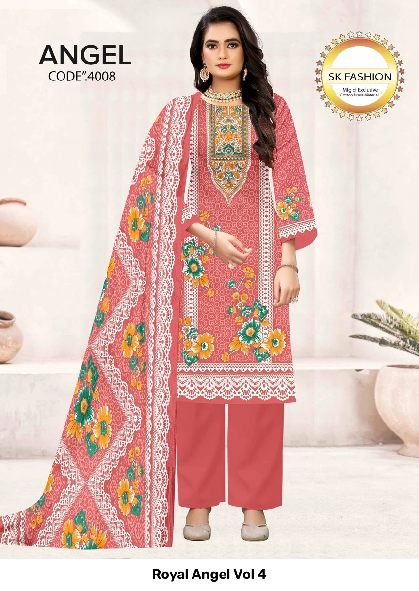 Royal Angel Vol 4 — Soft Cotton Printed, Unstitched Dress Materials, Royal wholesale from Surat — view 7
