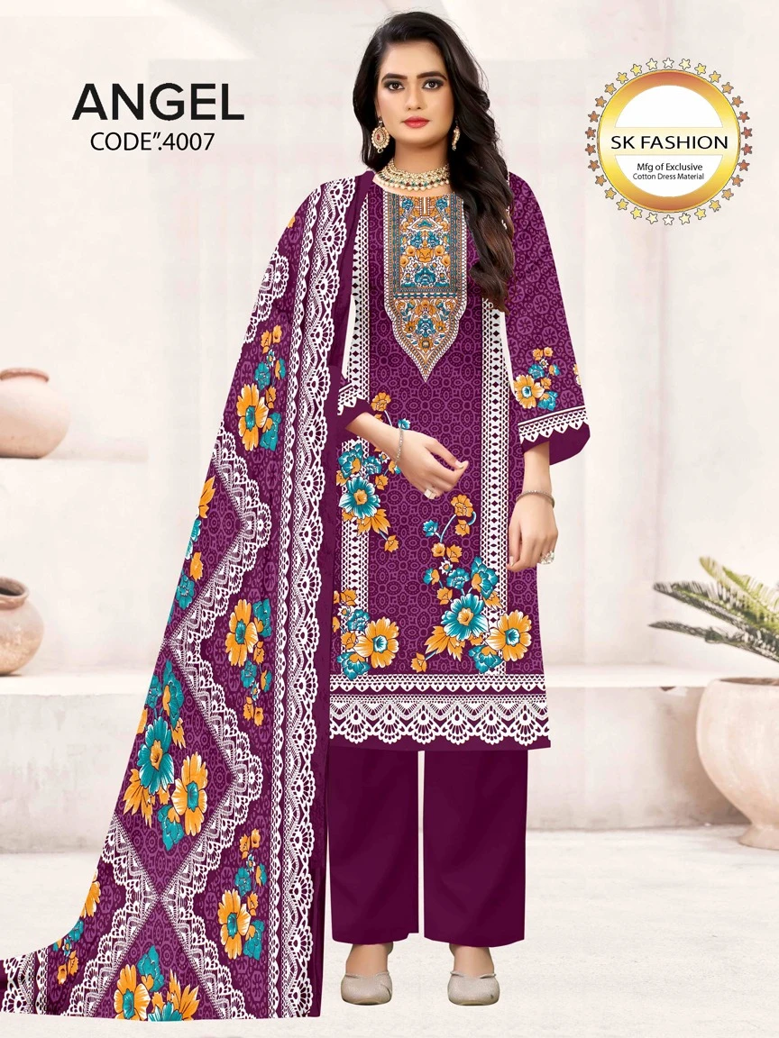Royal Angel Vol 4 — Soft Cotton Printed, Unstitched Dress Materials, Royal wholesale from Surat — view 8