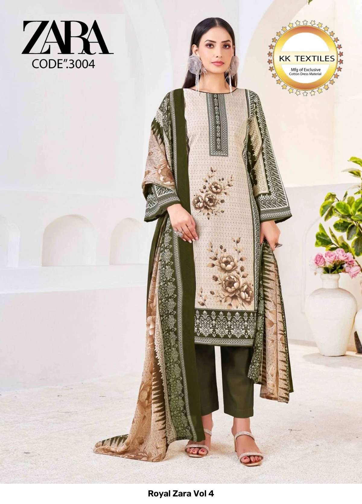 Royal Zara Vol 4 — Soft Cotton Printed, Unstitched Dress Materials, Royal wholesale from Surat — view 4