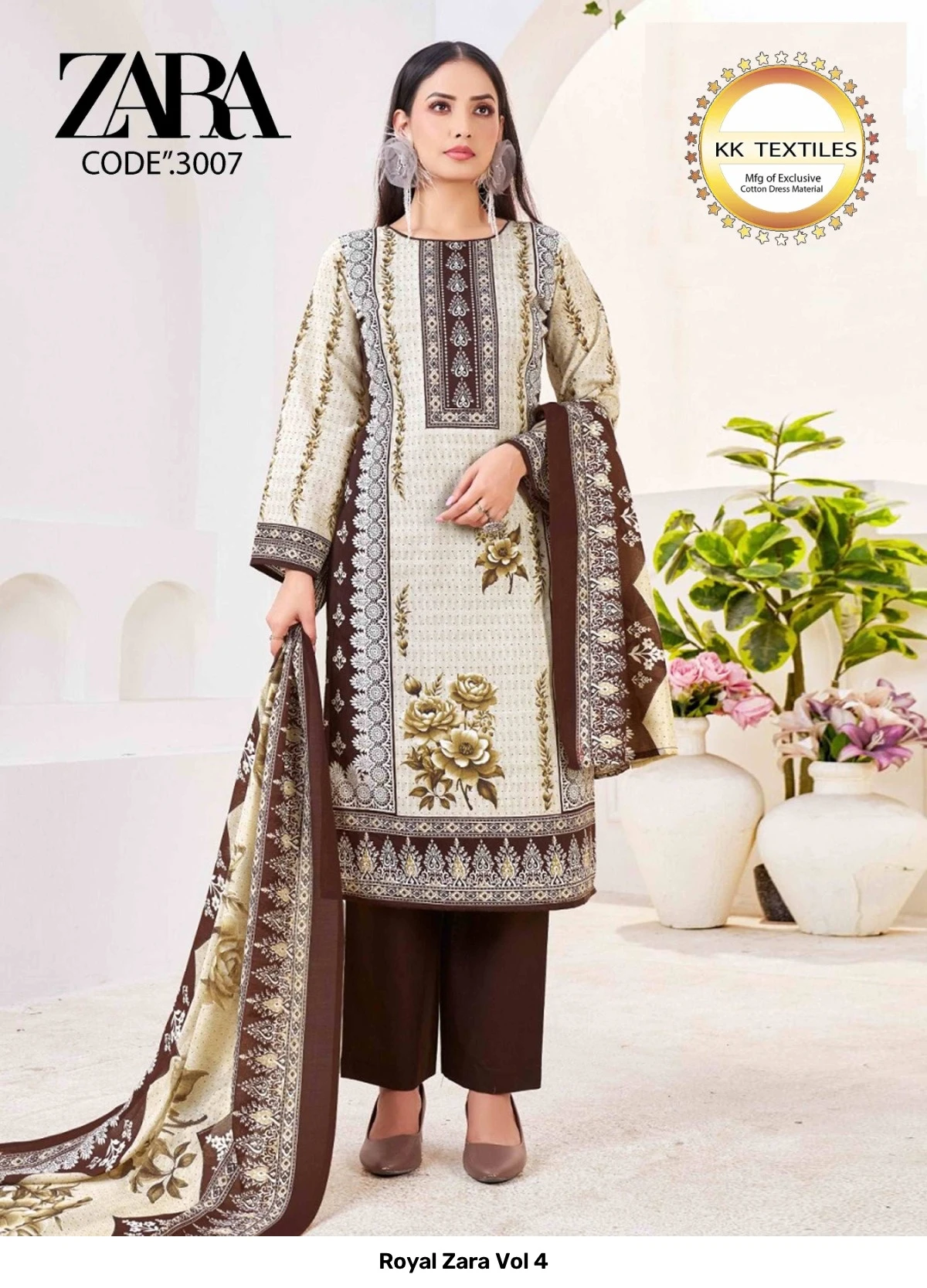 Royal Zara Vol 4 — Soft Cotton Printed, Unstitched Dress Materials, Royal wholesale from Surat — view 7