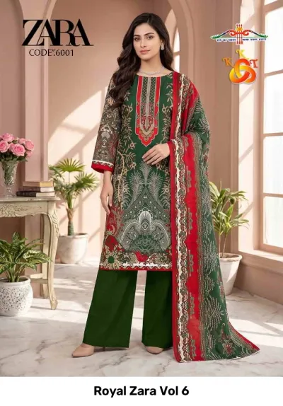 Royal Zara Vol 6 — Soft Cotton Printed, Unstitched Dress Materials, Royal wholesale from Surat — view 2
