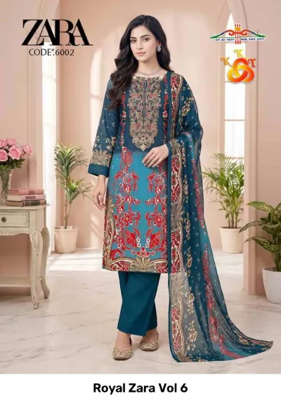 Royal Zara Vol 6 — Soft Cotton Printed, Unstitched Dress Materials, Royal wholesale from Surat — view 5
