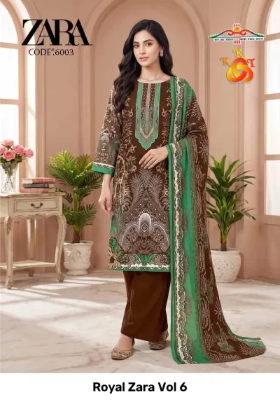 Royal Zara Vol 6 — Soft Cotton Printed, Unstitched Dress Materials, Royal wholesale from Surat — view 6