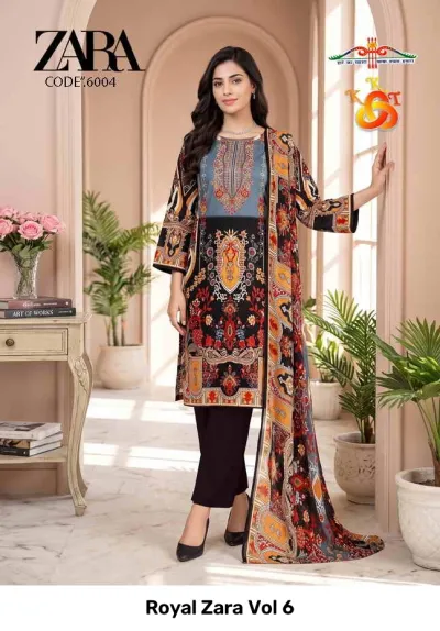 Royal Zara Vol 6 — Soft Cotton Printed, Unstitched Dress Materials, Royal wholesale from Surat — view 7