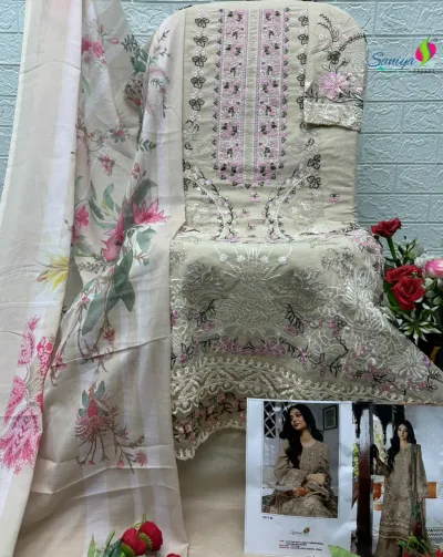 Saniya 1017 — Cotton With Chikankari Embroidered, Pakistani Suits, Saniya Trendz wholesale from Surat — view 1