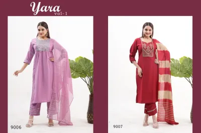Saniya 1017 — Cotton With Chikankari Embroidered, Pakistani Suits, Saniya Trendz wholesale from Surat — view 8