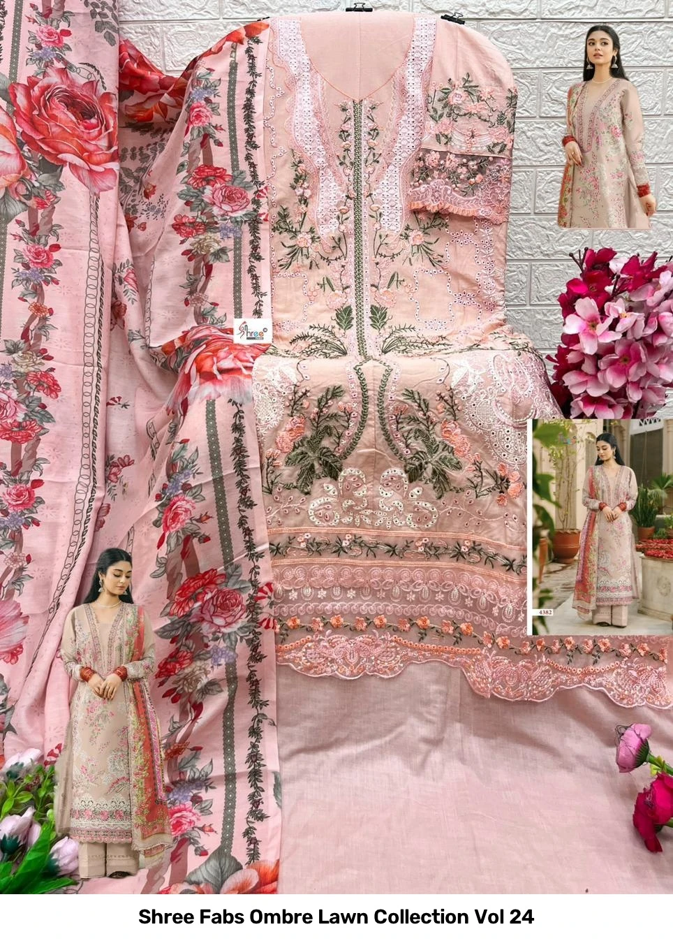 Shree Fabs Ombre Lawn Collection Vol 24 - Chiffon Dupatta 5
