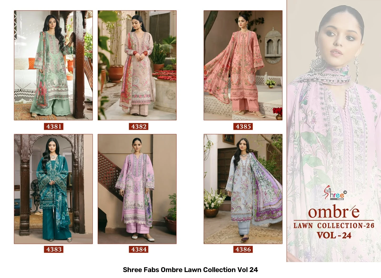 Shree Fabs Ombre Lawn Collection Vol 24 - Chiffon Dupatta 8