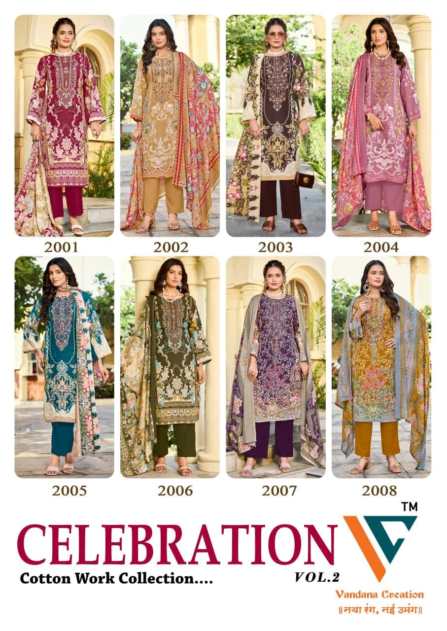 Vandana Celebration Vol 2 — Unstitched Dress Materials, Vandana Creation wholesale from Surat — view 10