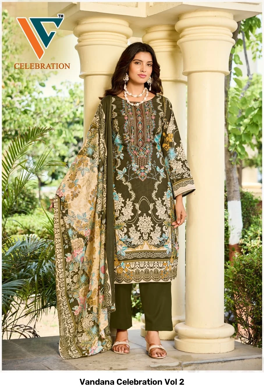Vandana Celebration Vol 2 — Unstitched Dress Materials, Vandana Creation wholesale from Surat — view 3