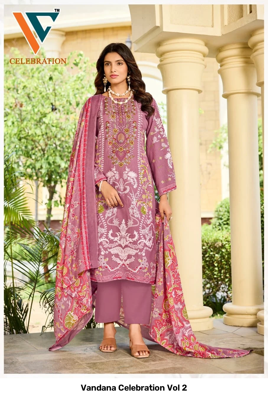 Vandana Celebration Vol 2 — Unstitched Dress Materials, Vandana Creation wholesale from Surat — view 4