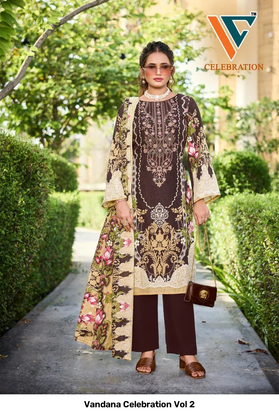 Vandana Celebration Vol 2 — Unstitched Dress Materials, Vandana Creation wholesale from Surat — view 5