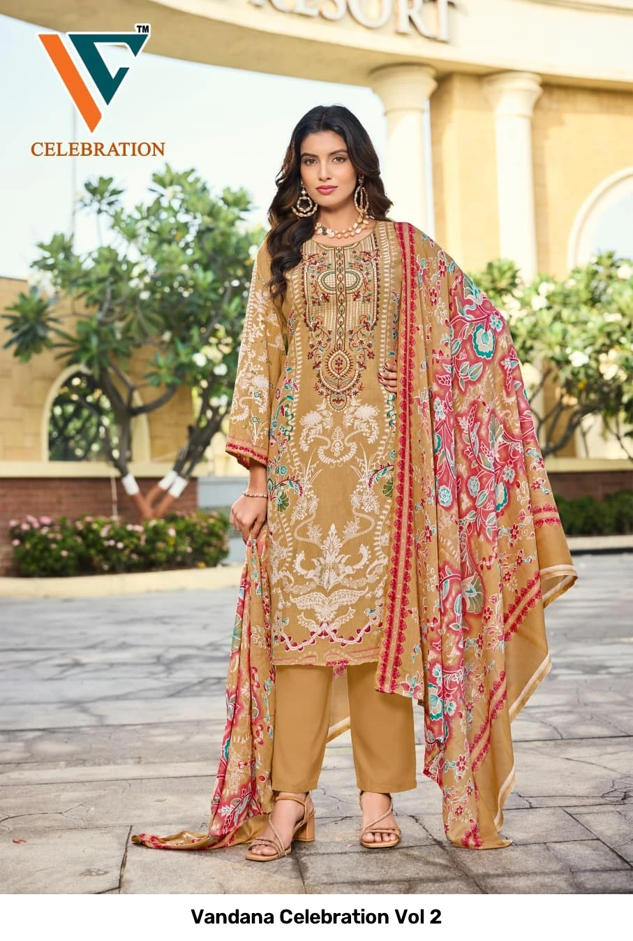 Vandana Celebration Vol 2 — Unstitched Dress Materials, Vandana Creation wholesale from Surat — view 7