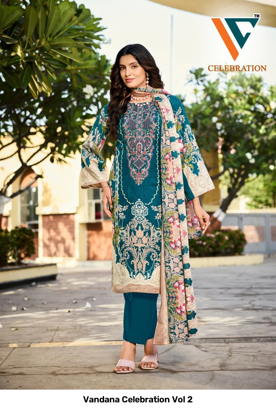Vandana Celebration Vol 2 — Unstitched Dress Materials, Vandana Creation wholesale from Surat — view 9