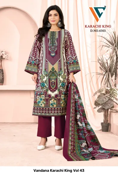 Vandana Karachi King Vol 43 — Karachi Pattern Dress, Vandana Creation wholesale from Surat — view 6
