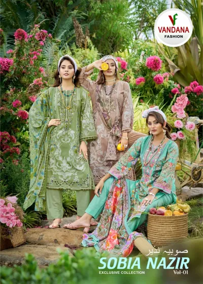 Vandana Sobia Nazir Vol — Unstitched Dress Materials, Vandana Fashion wholesale from Surat — view 1