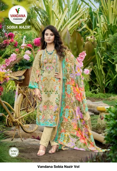 Vandana Sobia Nazir Vol — Unstitched Dress Materials, Vandana Fashion wholesale from Surat — view 3