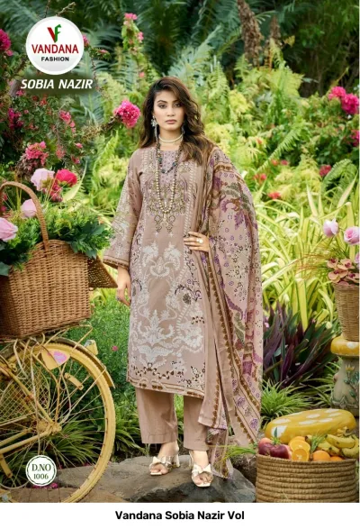 Vandana Sobia Nazir Vol — Unstitched Dress Materials, Vandana Fashion wholesale from Surat — view 4