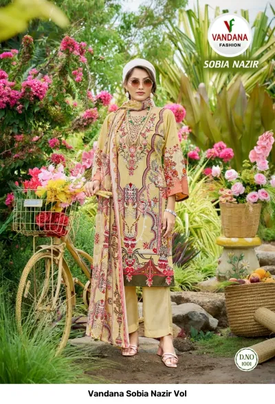 Vandana Sobia Nazir Vol — Unstitched Dress Materials, Vandana Fashion wholesale from Surat — view 5