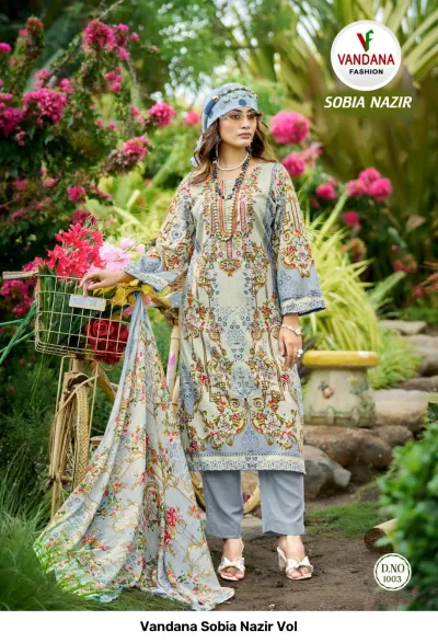 Vandana Sobia Nazir Vol — Unstitched Dress Materials, Vandana Fashion wholesale from Surat — view 6
