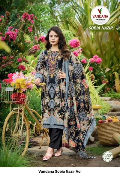 Vandana Sobia Nazir Vol — Unstitched Dress Materials, Vandana Fashion wholesale from Surat — view 7