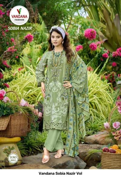 Vandana Sobia Nazir Vol — Unstitched Dress Materials, Vandana Fashion wholesale from Surat — view 9