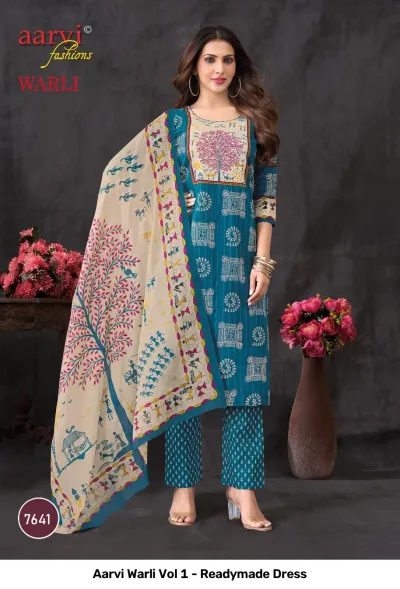 Aarvi Warli Vol 1 - Readymade Dress — Stitched Suits, Aarvi Fashions wholesale from Surat — view 2