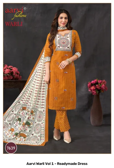 Aarvi Warli Vol 1 - Readymade Dress — Stitched Suits, Aarvi Fashions wholesale from Surat — view 4