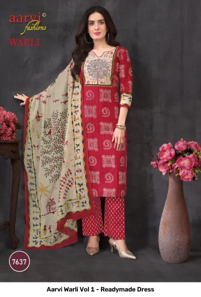 Aarvi Warli Vol 1 - Readymade Dress — Stitched Suits, Aarvi Fashions wholesale from Surat — view 5