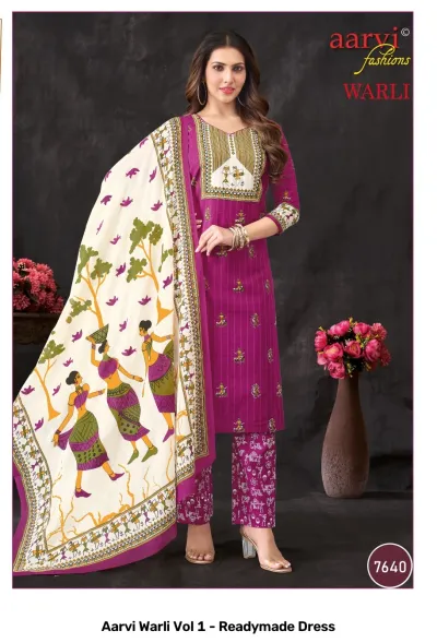 Aarvi Warli Vol 1 - Readymade Dress — Stitched Suits, Aarvi Fashions wholesale from Surat — view 6