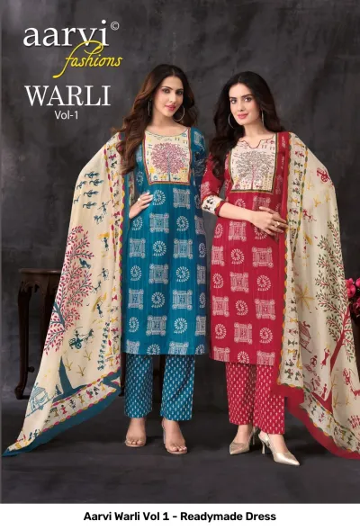 Aarvi Warli Vol 1 - Readymade Dress — Stitched Suits, Aarvi Fashions wholesale from Surat — view 9