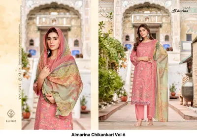 Almarina Chikankari Vol 6 — Semi Stitched Suits, Almarina wholesale from Surat — view 2