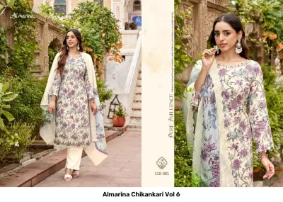 Almarina Chikankari Vol 6 — Semi Stitched Suits, Almarina wholesale from Surat — view 4