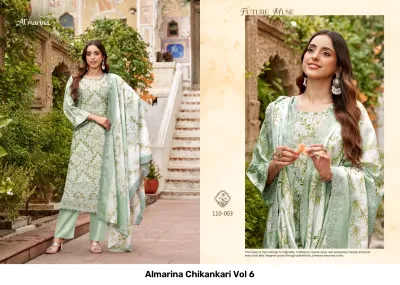 Almarina Chikankari Vol 6 — Semi Stitched Suits, Almarina wholesale from Surat — view 6