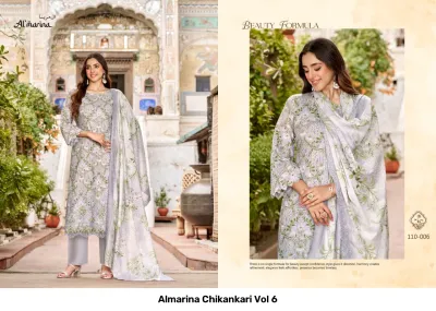Almarina Chikankari Vol 6 — Semi Stitched Suits, Almarina wholesale from Surat — view 7