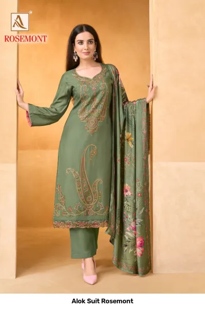 Alok Suit Rosemont — Semi Stitched Suits, Alok Suit wholesale from Surat — view 2