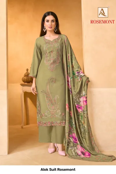 Alok Suit Rosemont — Semi Stitched Suits, Alok Suit wholesale from Surat — view 3