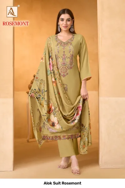 Alok Suit Rosemont — Semi Stitched Suits, Alok Suit wholesale from Surat — view 4