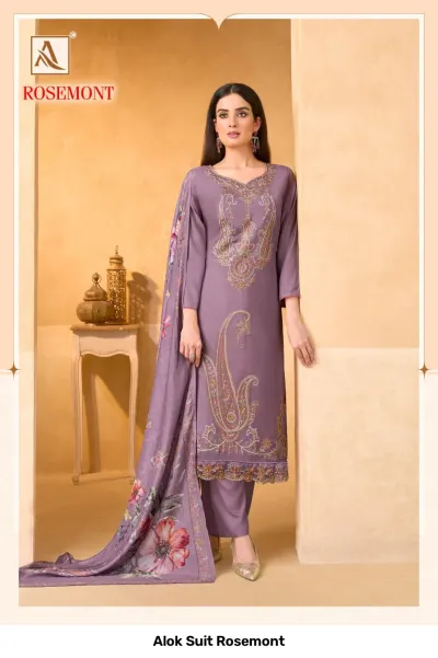 Alok Suit Rosemont — Semi Stitched Suits, Alok Suit wholesale from Surat — view 5