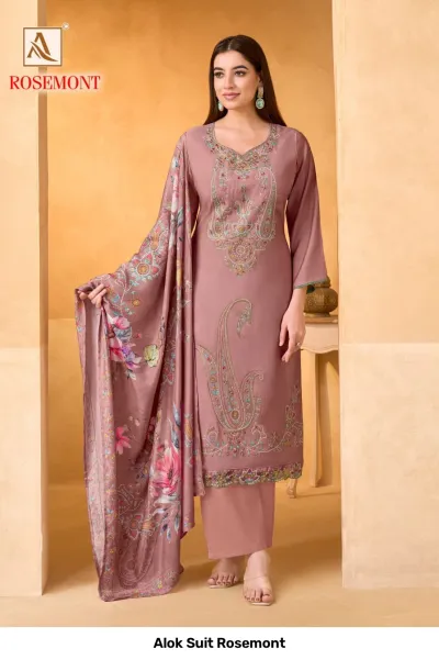 Alok Suit Rosemont — Semi Stitched Suits, Alok Suit wholesale from Surat — view 7