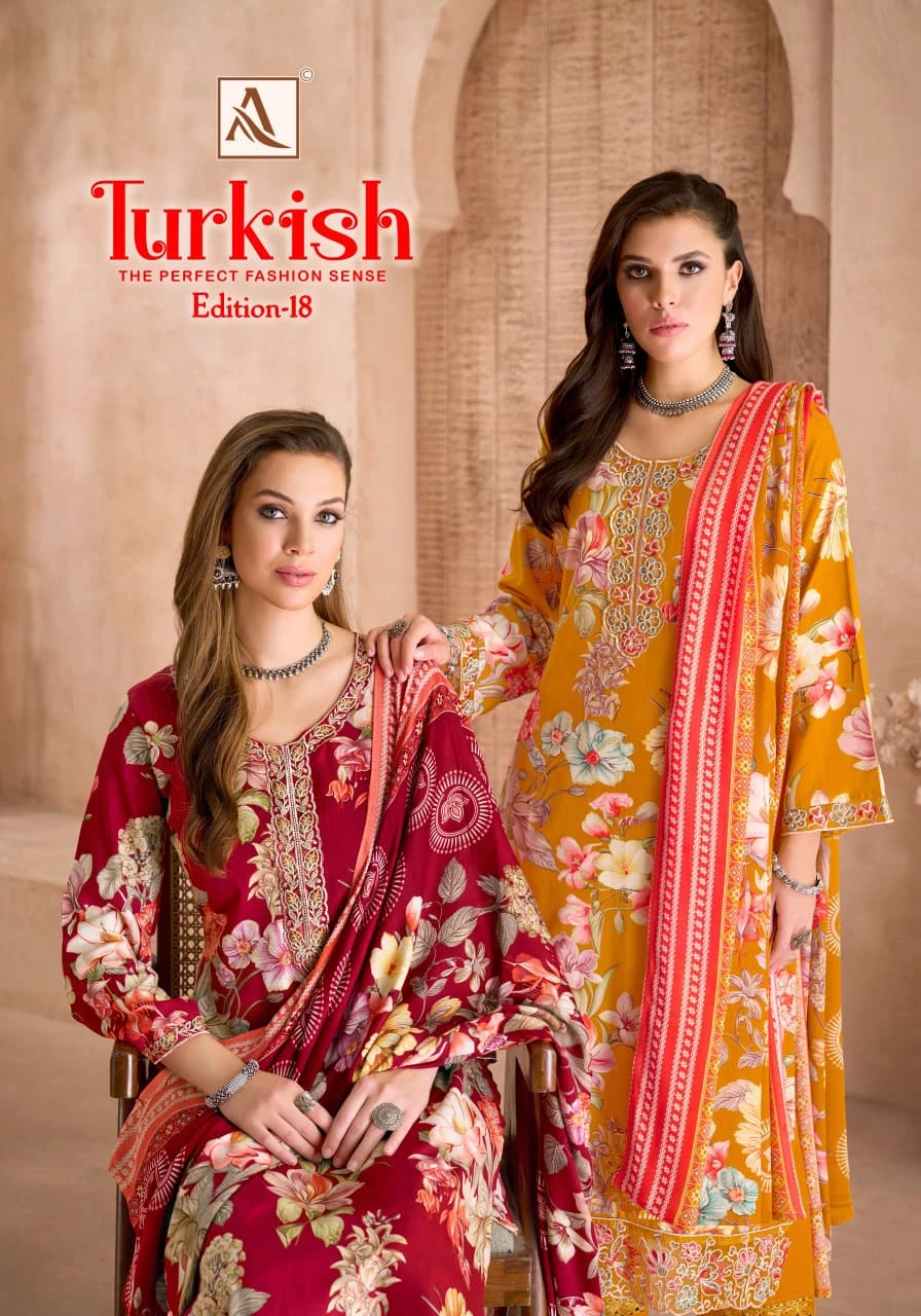 Alok Suit Turkish — Semi Stitched Suits, Alok Suit wholesale from Surat — view 1