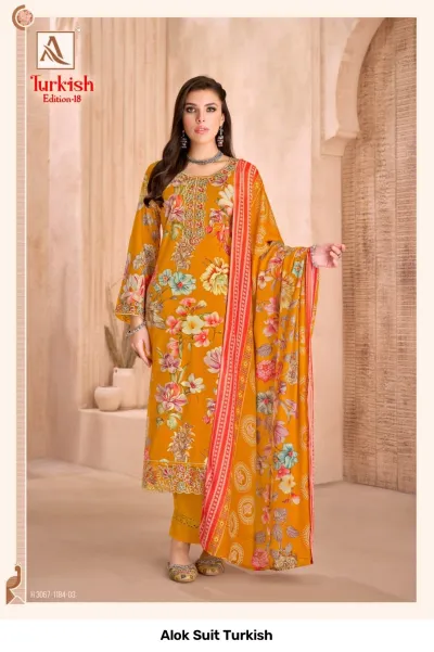 Alok Suit Turkish — Semi Stitched Suits, Alok Suit wholesale from Surat — view 6