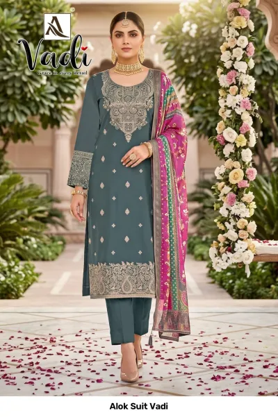 Alok Suit Vadi — Semi Stitched Suits, Alok Suit wholesale from Surat — view 6