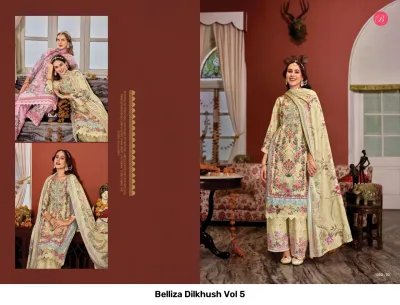 Belliza Dilkhush Vol 5 — Semi Stitched Suits, Belliza Designer Studio wholesale from Surat — view 3
