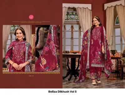 Belliza Dilkhush Vol 5 — Semi Stitched Suits, Belliza Designer Studio wholesale from Surat — view 4