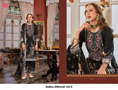 Belliza Dilkhush Vol 5 — Semi Stitched Suits, Belliza Designer Studio wholesale from Surat — view 6